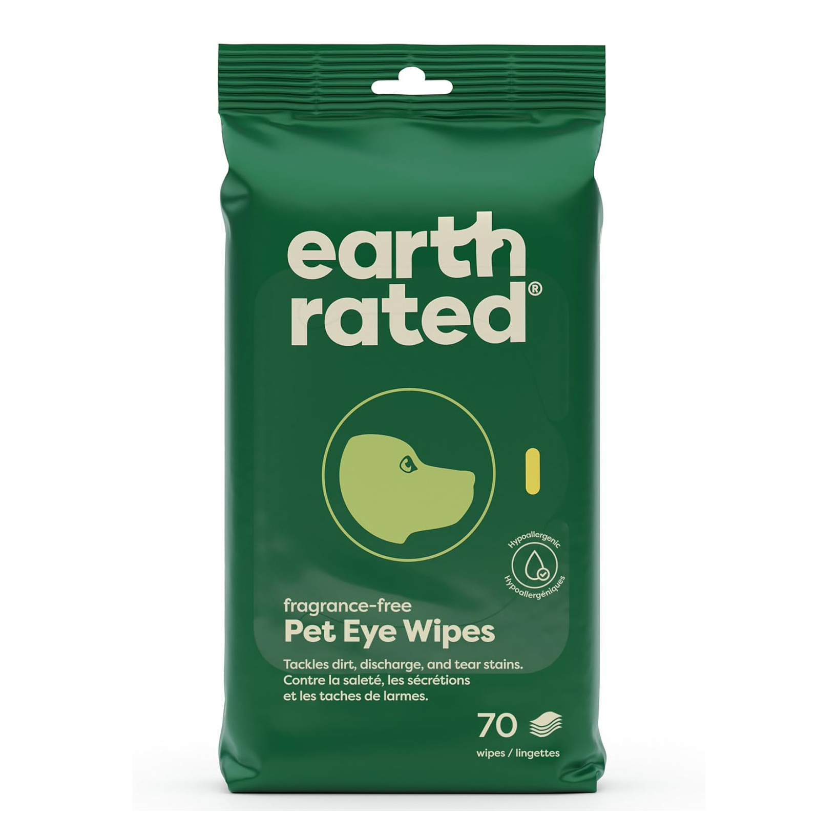 Earth Rated Pet Eye Wipes, Hypoallergenic Eye Wipes for Dogs &amp; Cats