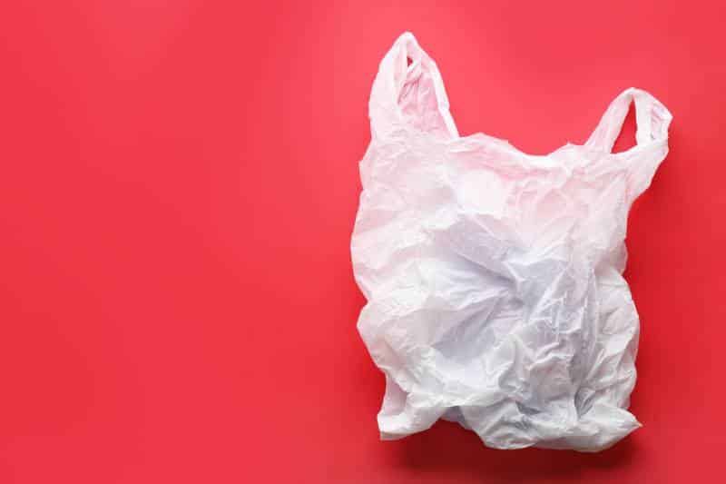 Clear disposable plastic bag