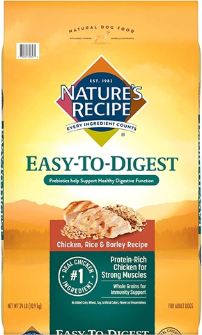 Nature's Recipe Easy-To-Digest Chicken, Rice &amp; Barley Recipe Dry Dog Food, 24-lb bag