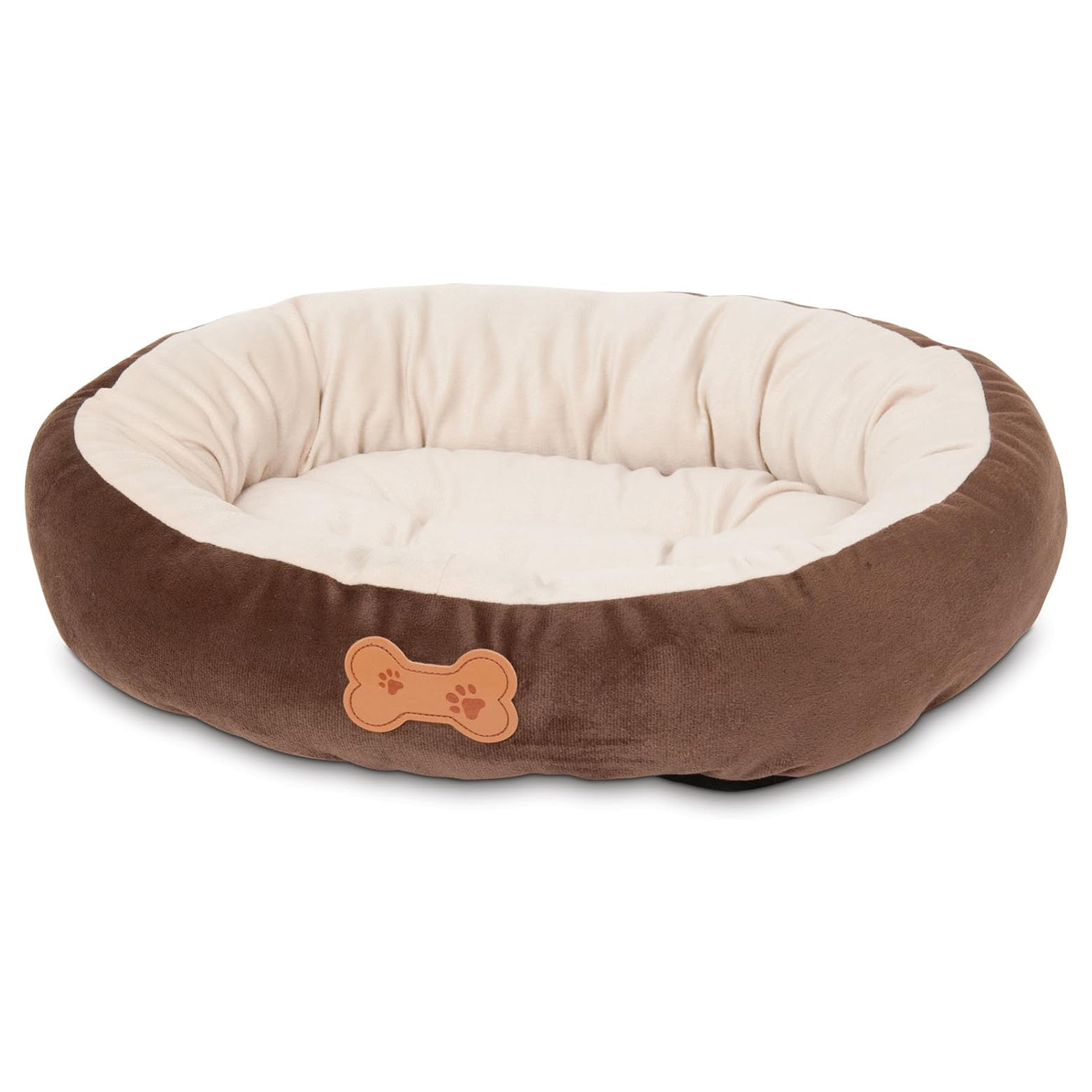 Aspen Pet Oval Bone Applique Bolster Dog Bed