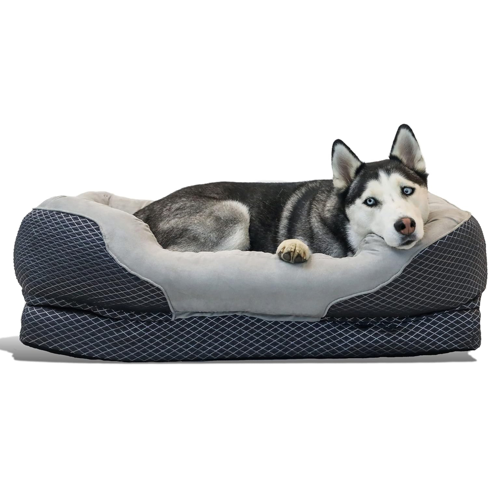 BarksBar Snuggly Sleeper Large Gray Diamond Orthopedic Dog Bed review
