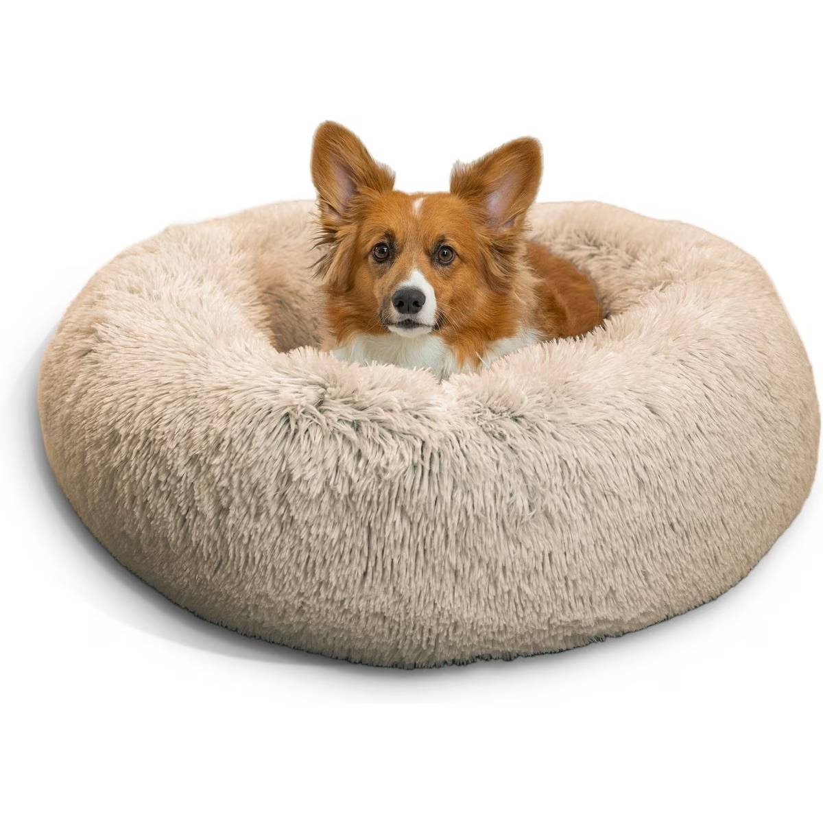 Best Friends Calming Shag Fur Donut Dog Bed