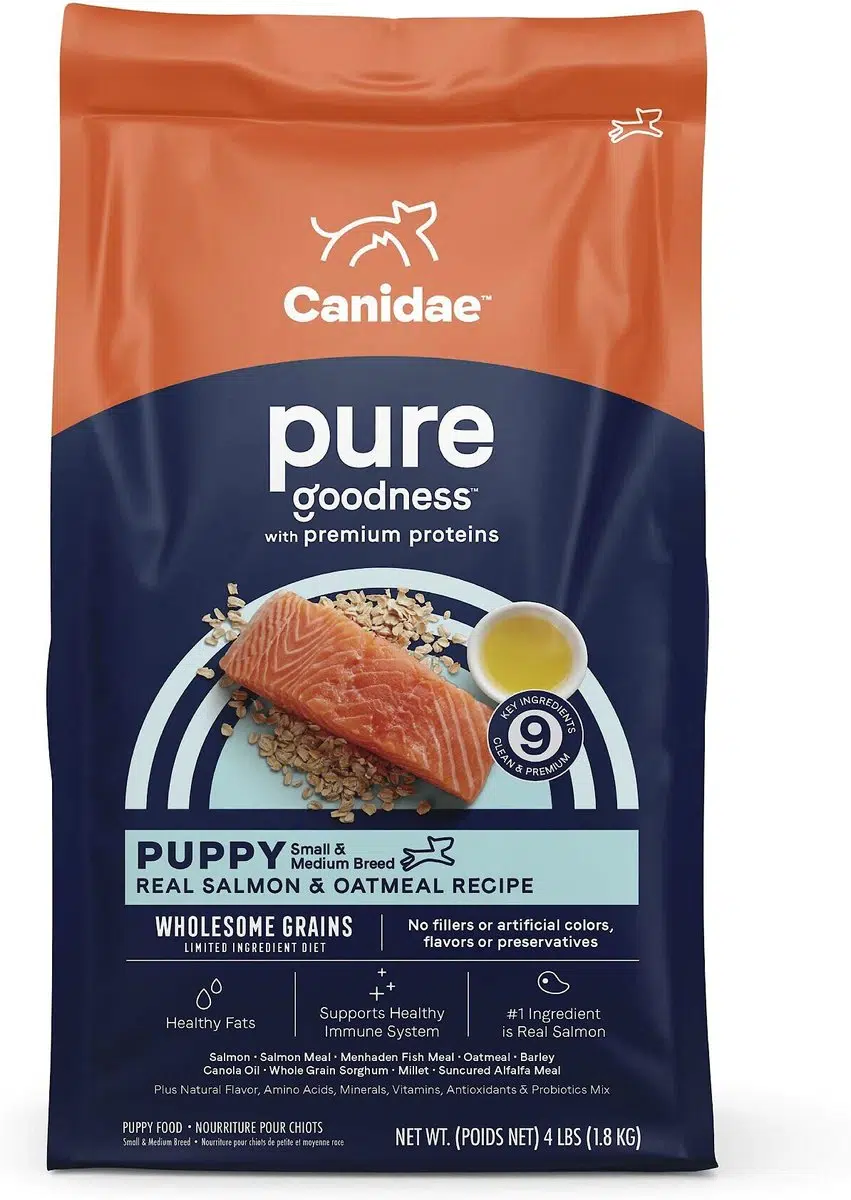 CANIDAE PURE With Wholesome Grains Real Salmon &amp; Oatmeal Recipe Puppy Dry Dog Food