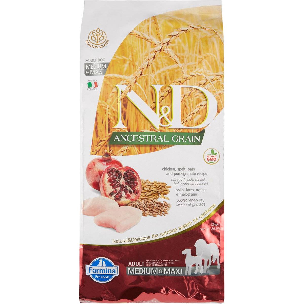 Farmina N&D Ancestral Grain Chicken & Pomegranate Medium & Maxi Adult