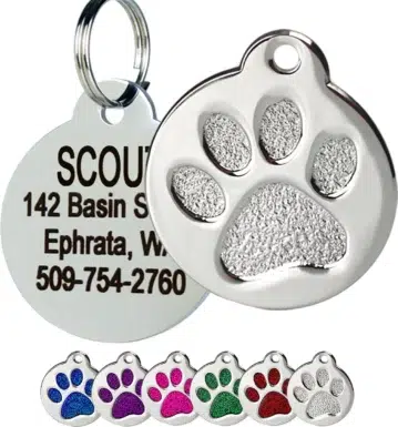 Frisco Stainless Steel Personalized Dog &amp; Cat ID Tag, Paw Print