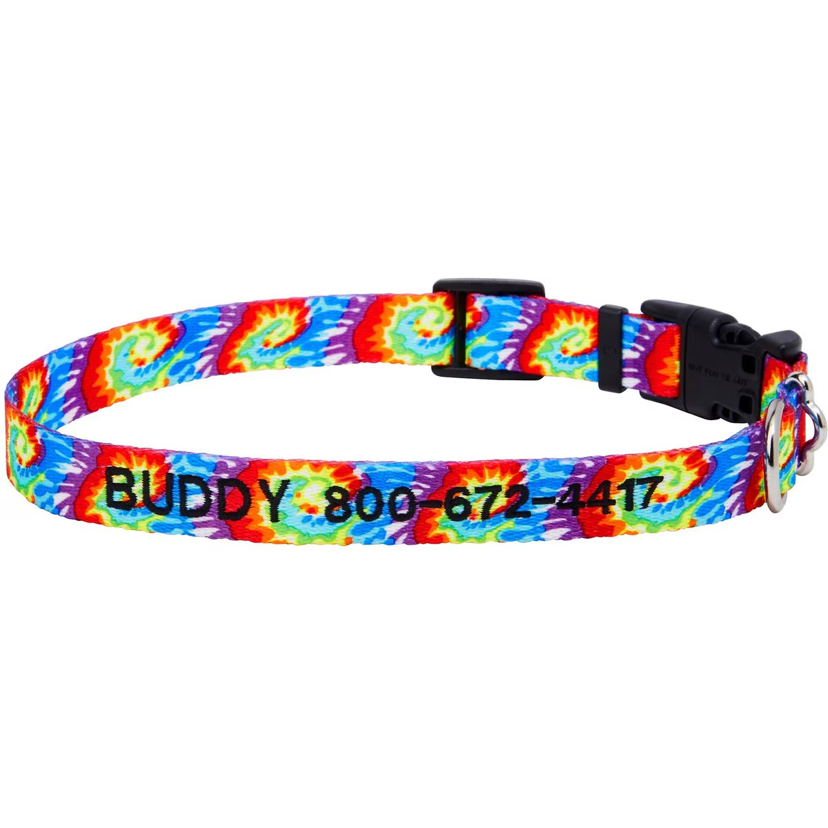 Frisco Tie Dye Swirl Polyester Personalized Dog Collar