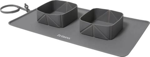 Frisco Travel Silicone Dog &amp; Cat Travel Double Diner Bowl