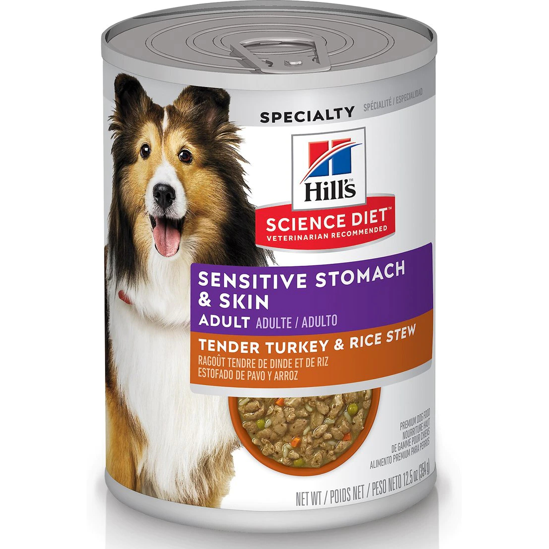 Hill's Science Diet Adult Sensitive Stomach & Skin Tender Turkey & Rice Stew Canned Dog Food
