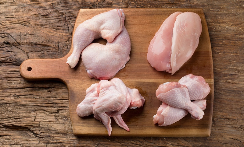 Raw chicken meat