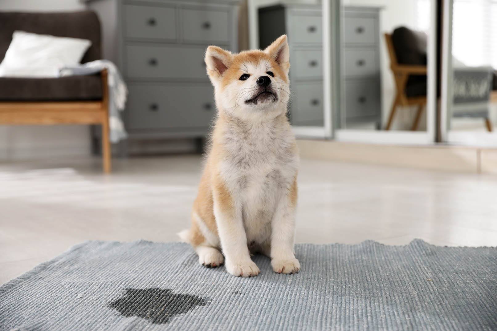 puppy peed on the carpet
