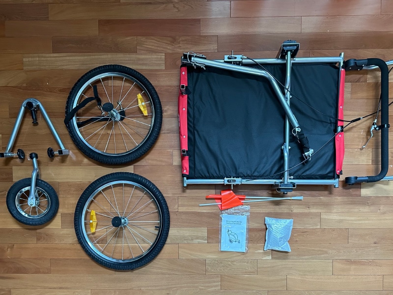 aosom elite II dog bicycle trailer contents