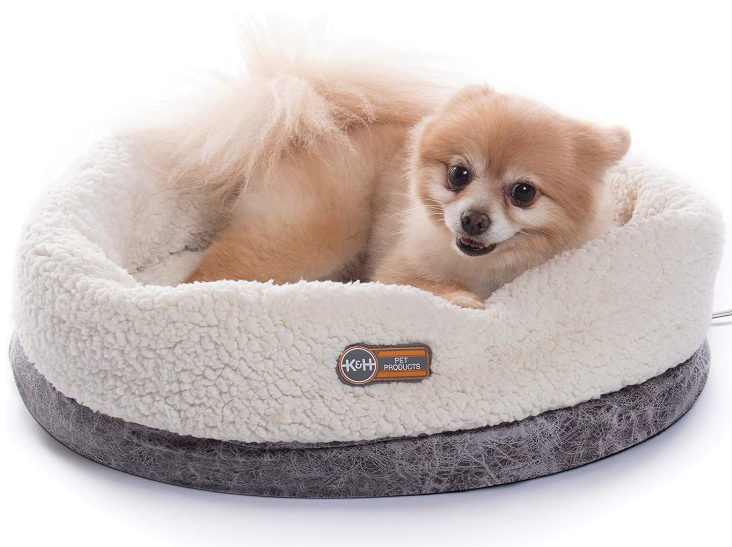 K&amp;H Heated thermo snuggle cup bomber pet bed