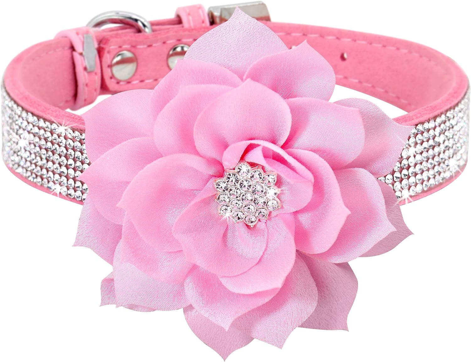 Pet Artist Rhinestone Suede Dog Collar