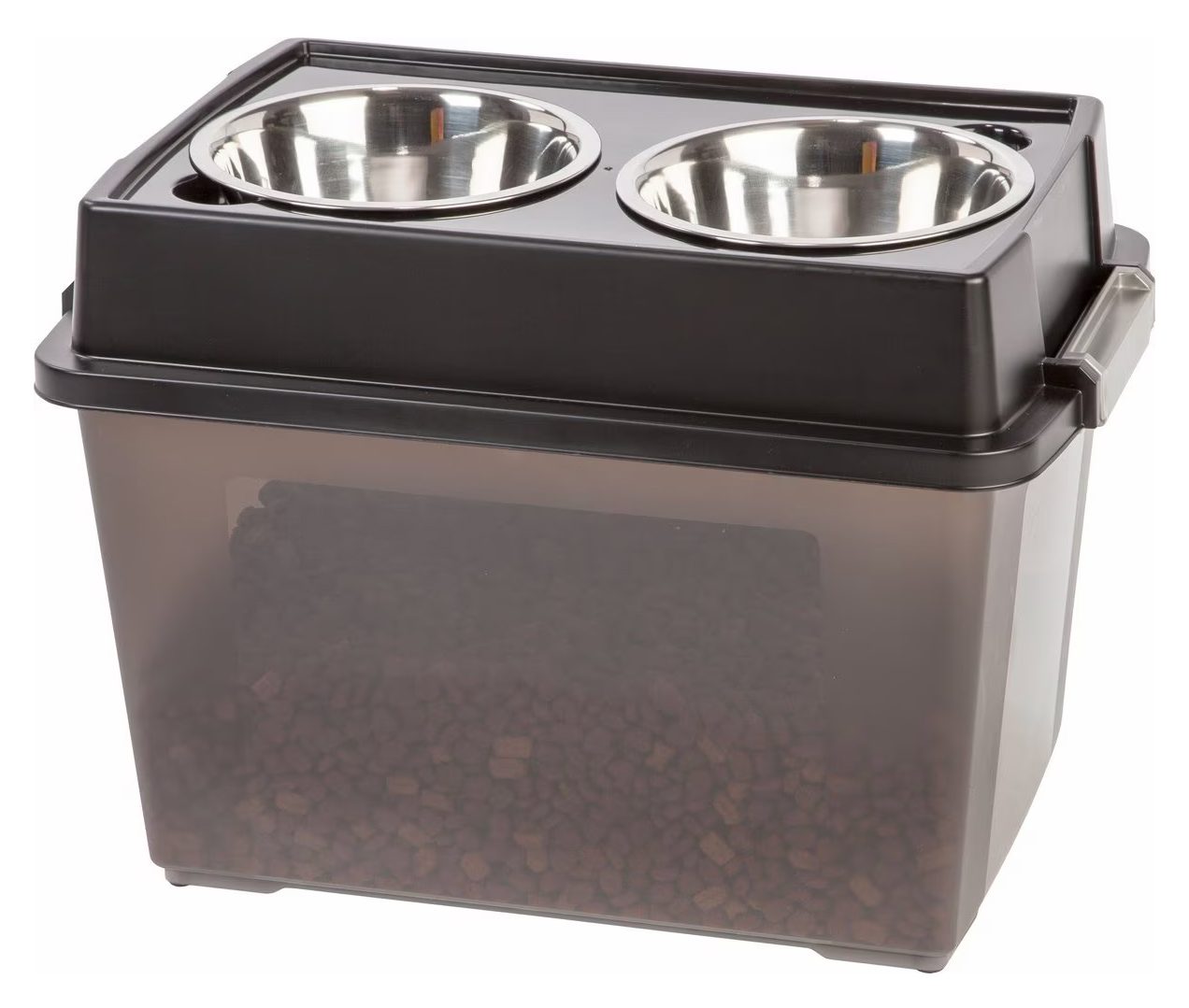 IRIS USA WeatherPro Airtight Elevated Pet Feeder w/Food Storage Container &amp; Bowls in Lid