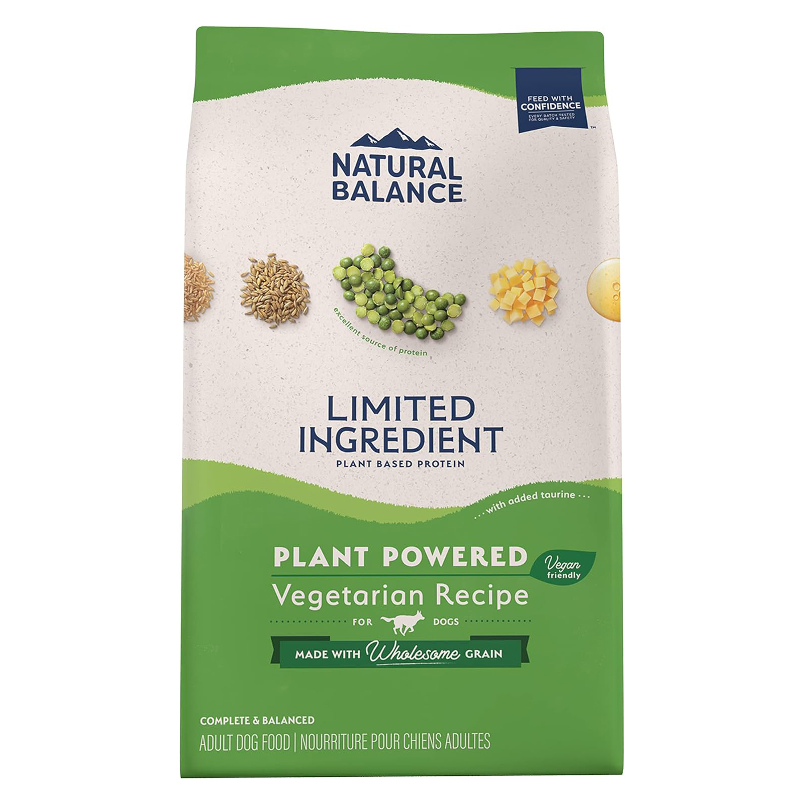 Natural Balance Limited Ingredient Adult Dry Dog Food with Vegan Plant Based Protein and Healthy Grains, Vegetarian Recipe