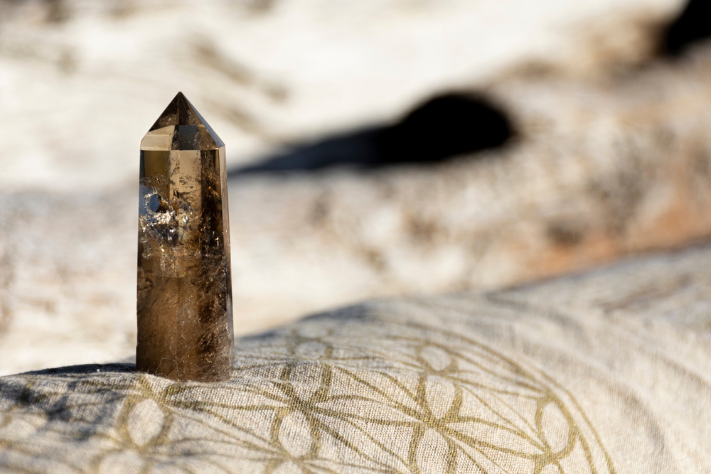 Crystal clear smoky quartz crystal
