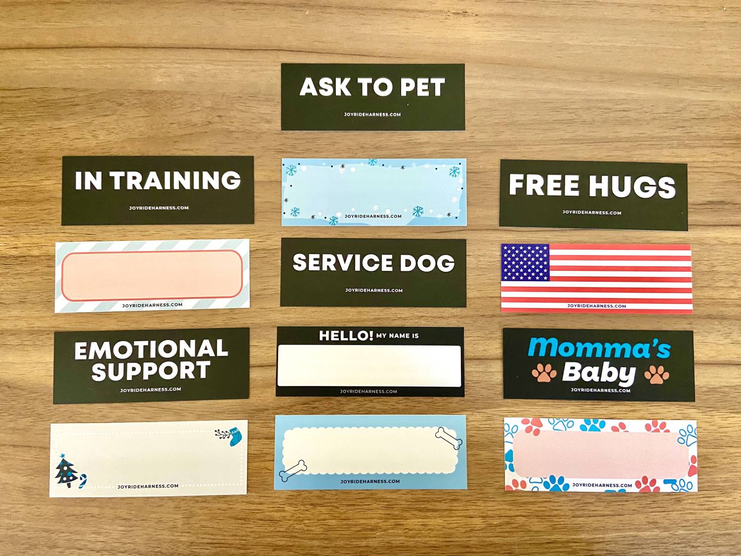Joyride Summer Mesh Harness Review - name tags