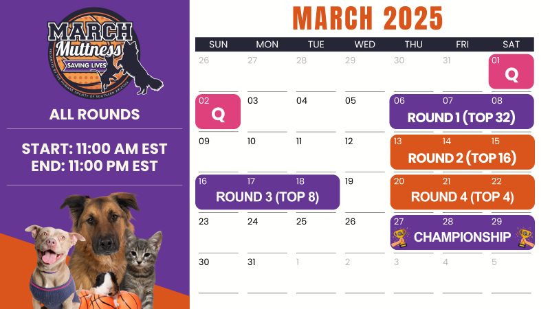 March Muttness 2025 Calendar