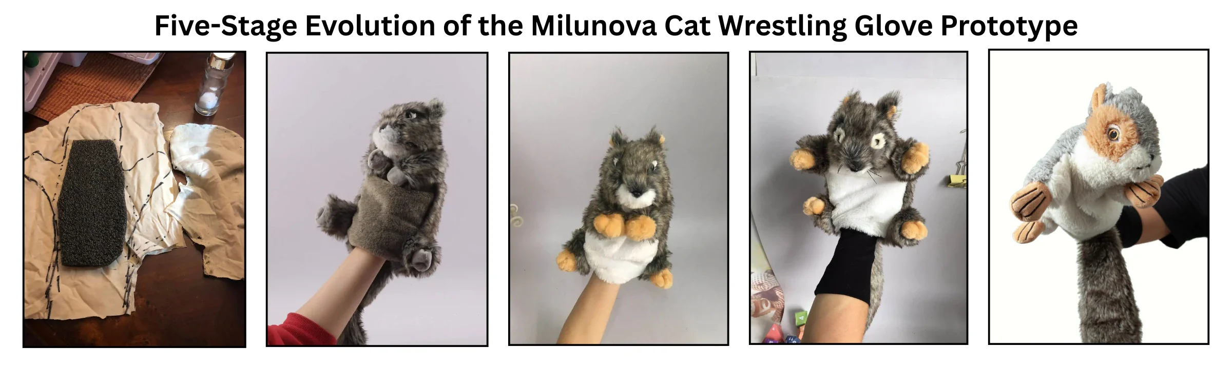 Five-stage prototype development of a Milunova squirrel cat wrestling glove